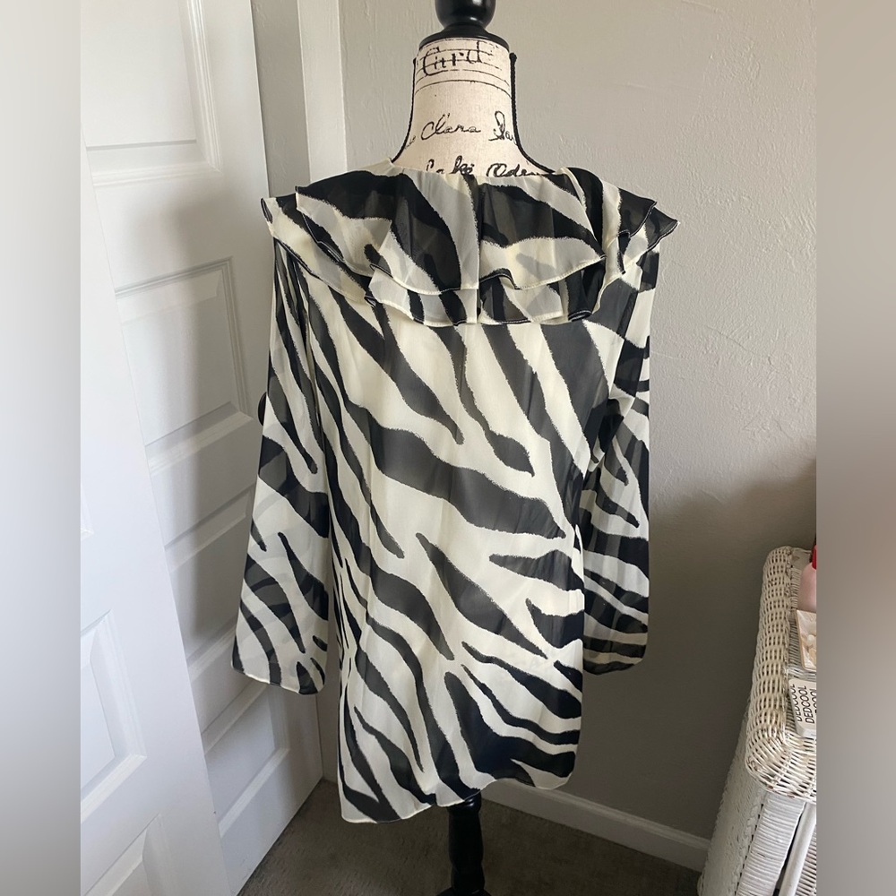 ASOS Zebra Ruffle Mini Dress - Picture 4 of 6